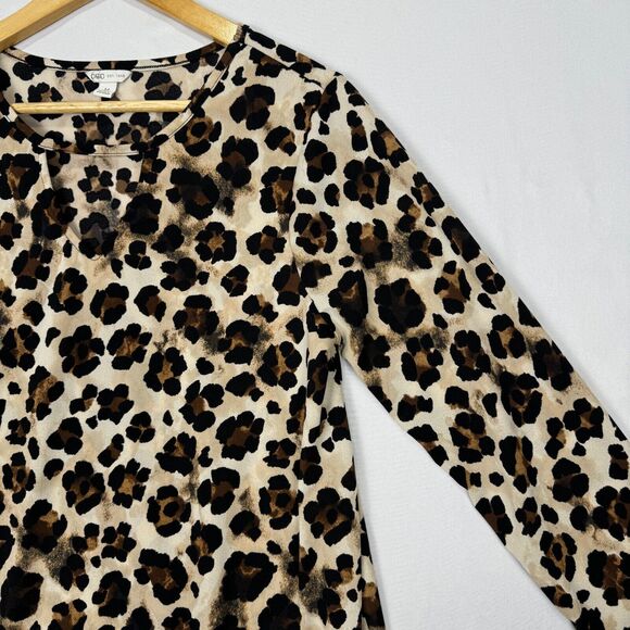 Cato Leopard Print Tunic Top - Black and Brown - Picture 3 of 11